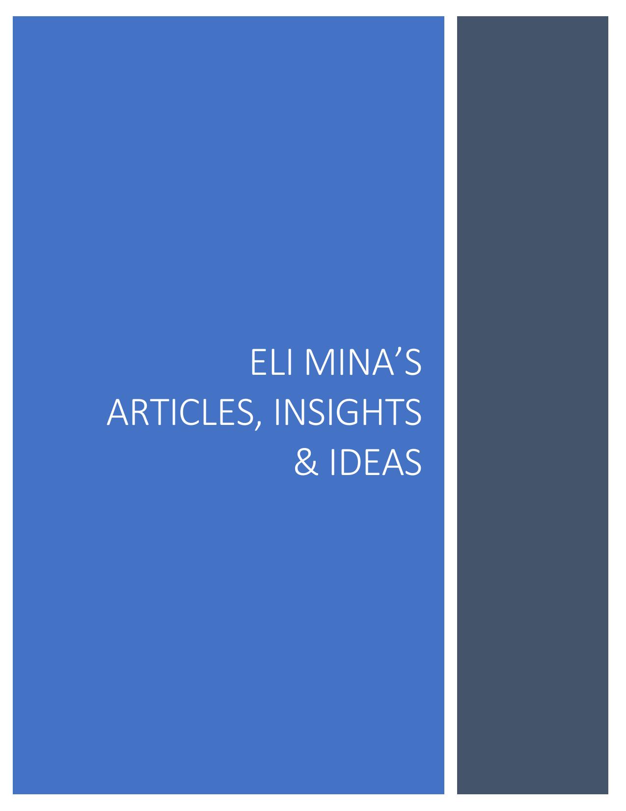 Eli Mina's - Articles, Insights and Ideas